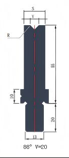 LYNCCN BCY55.88 V20 Single V Die Press Brake Tooling