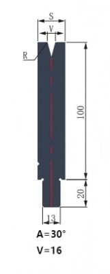 LYNCCN WAY100.30 V16 Custom Hydraulic Single V Die Press Brake Tooling